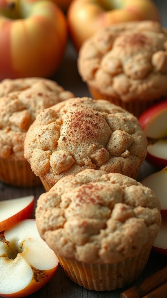 Delicious apple cinnamon muffins with a soft texture and warm spices.